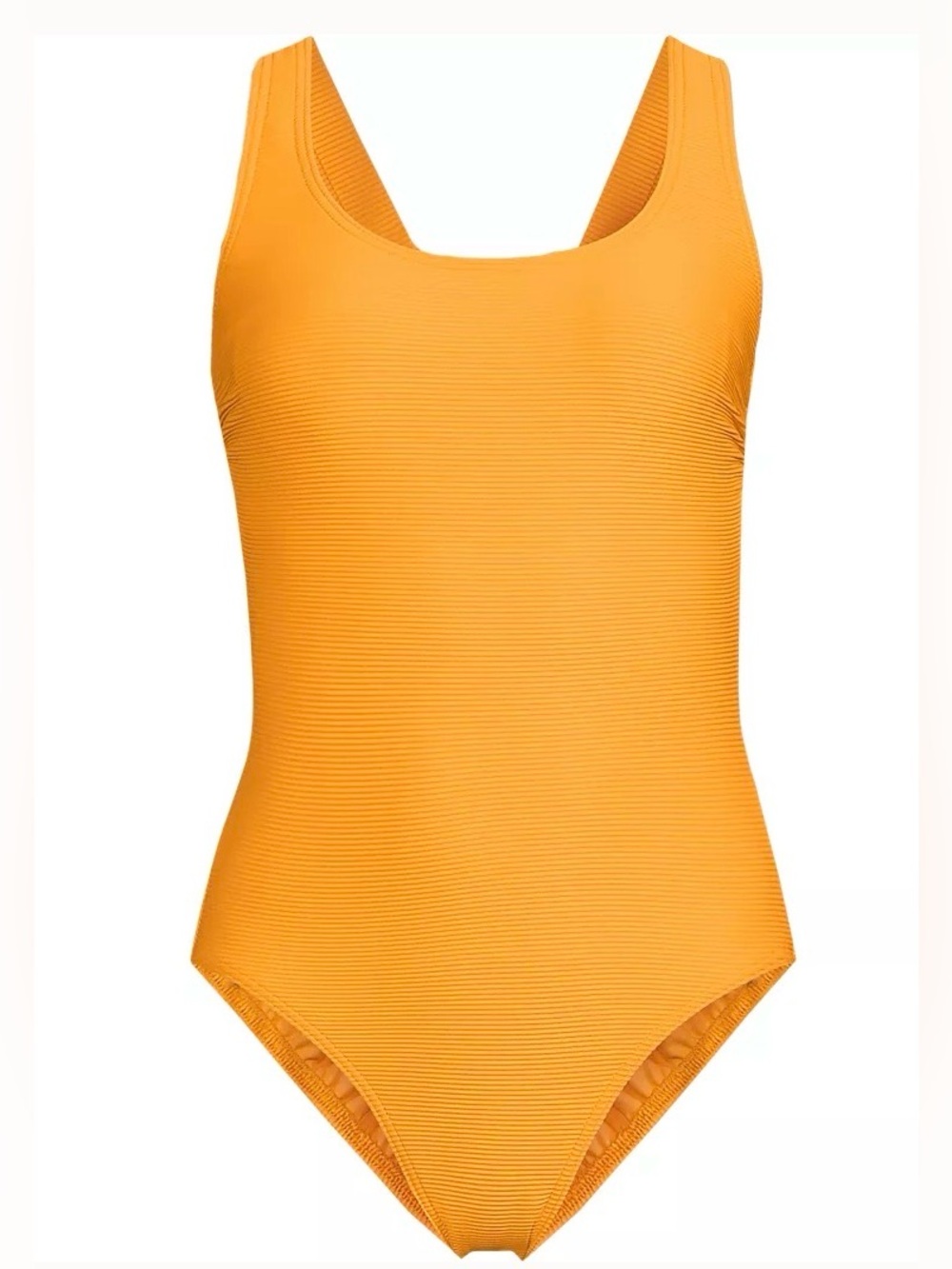 Nwt Land’s End Petite 8 Mango Tugless Ribbed X-Back 1 Piece Swimsuit Beach Pool